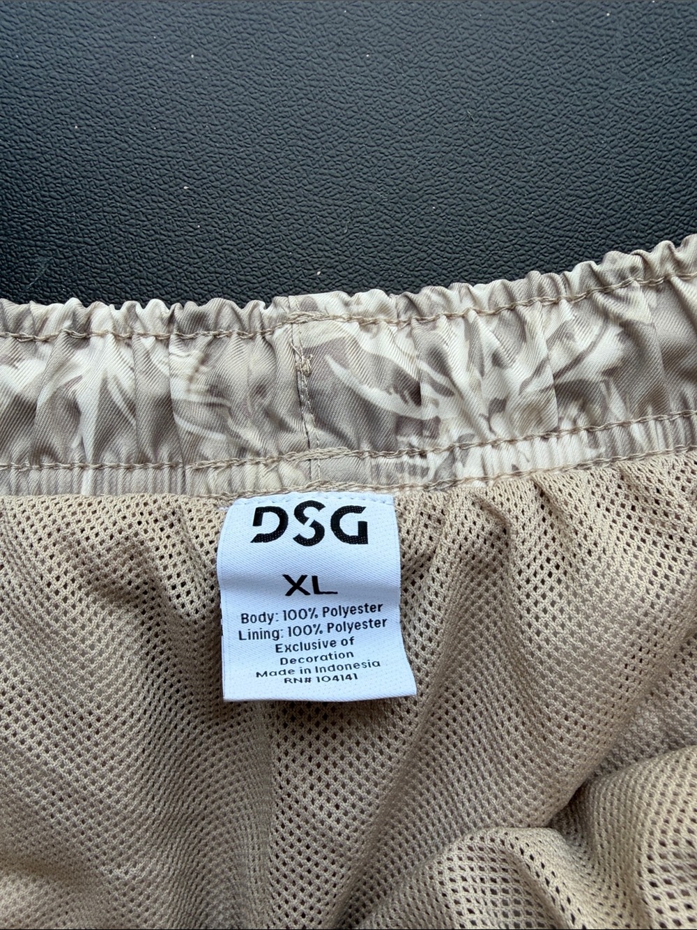 DSG Men's Taupe Palm-Print Swim Trunks - Picture 2 of 5